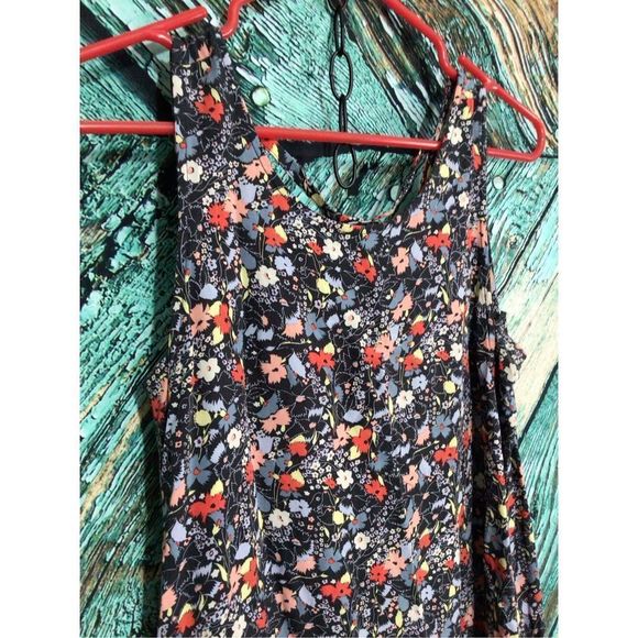 Gap XS Floral Dress Sundress Black Multi Color - Picture 6 of 15